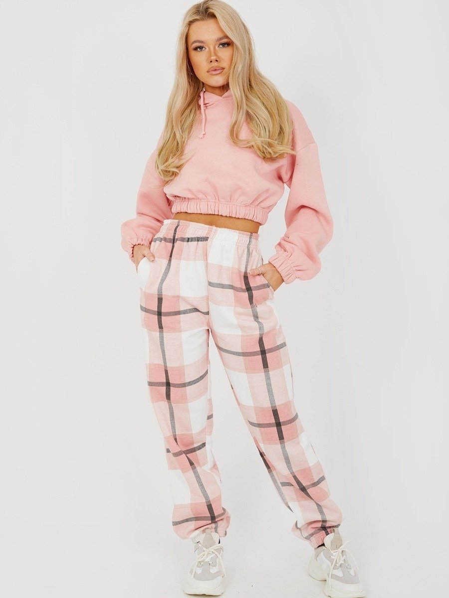Pantalones de chándal de cuadros para mujer - Pantalones de chándal con estampado de cuadros