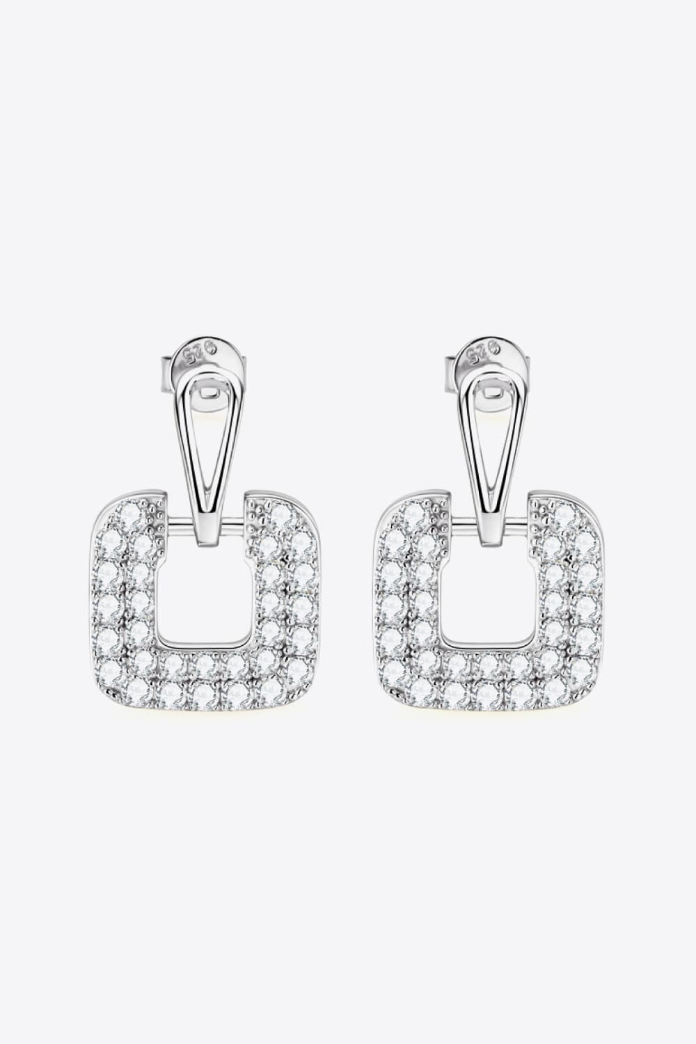 Pendientes colgantes de plata de ley 925 con moissanita de 1,68 quilates