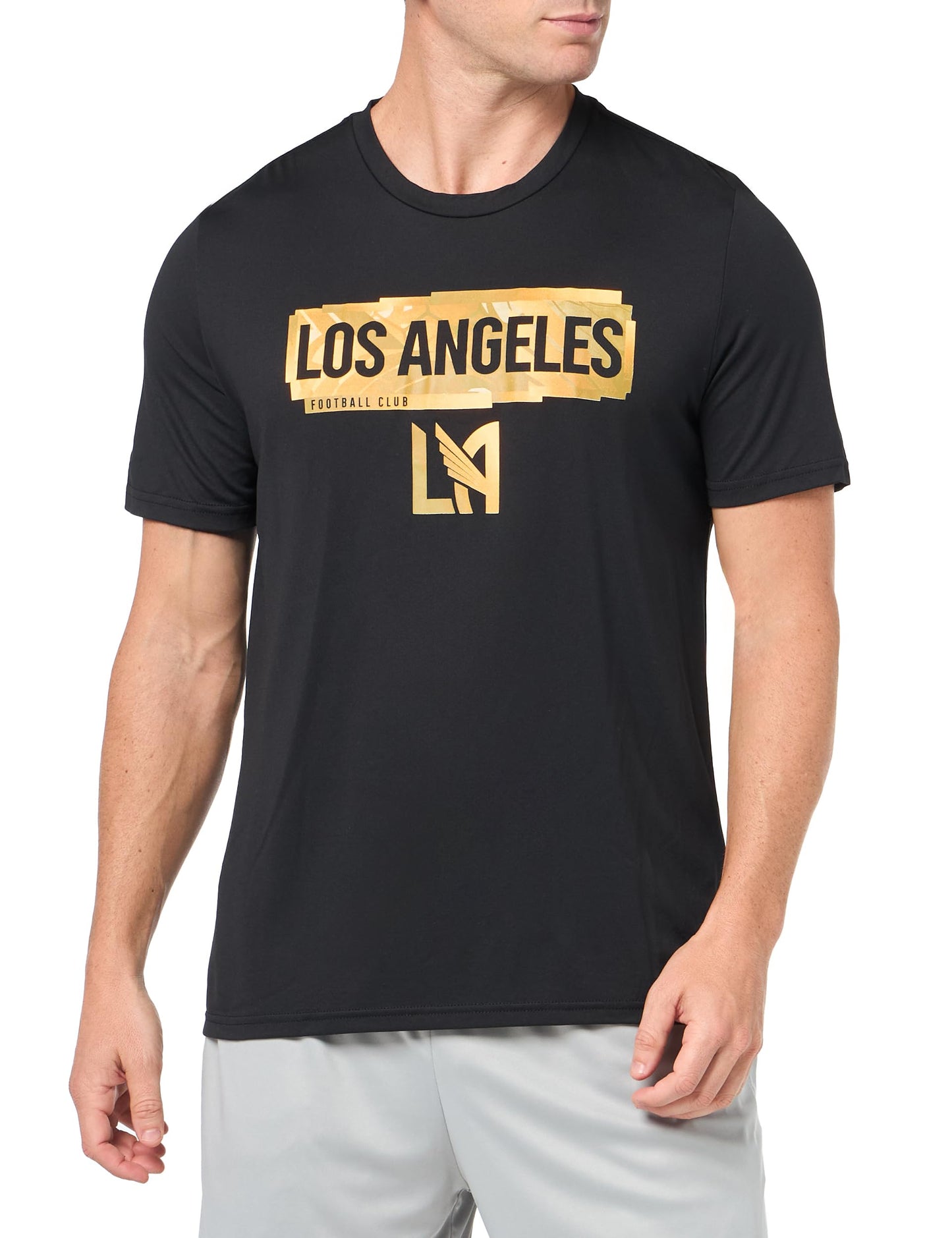 adidas Mens FC Short Sleeve Pre-Game T-Shirt Black/Los Angeles Football Club Medium
