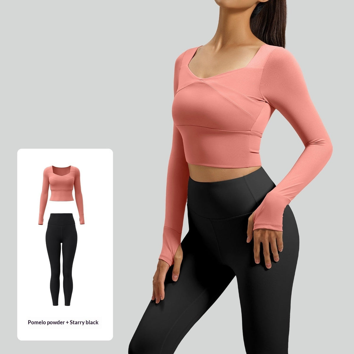 Seamless Long-sleeve Yoga Set Fitness Wear
