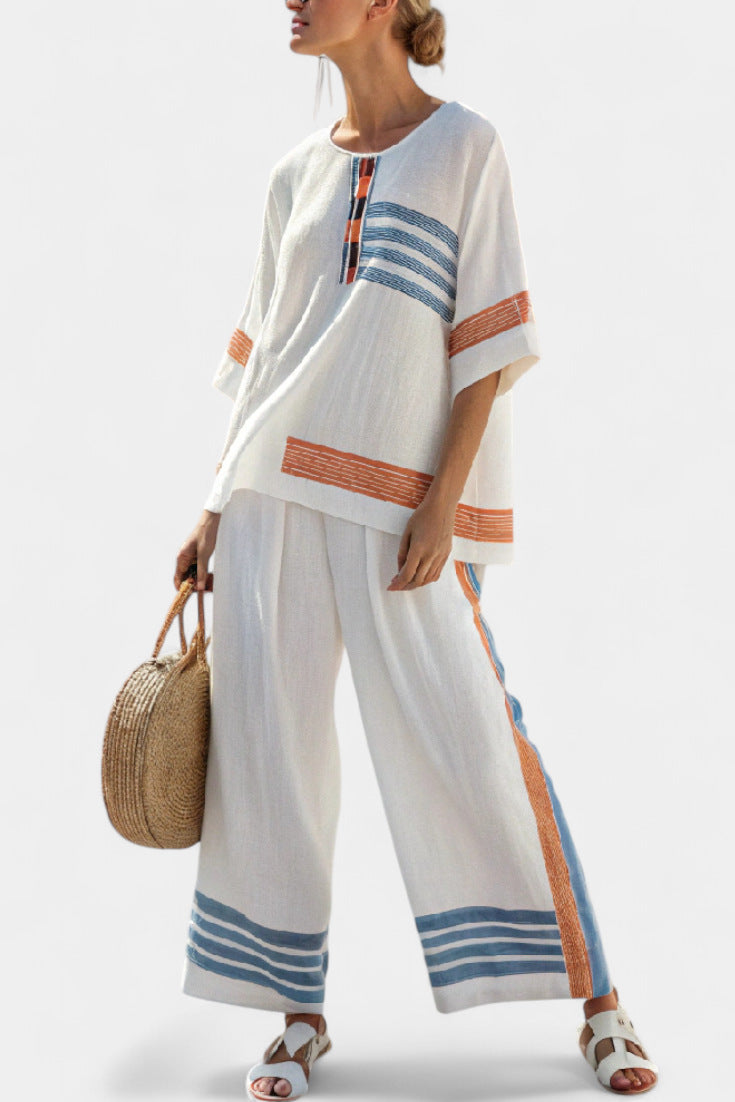 Women’s Beach Vacation Two Piece Set – Loose Summer Outfit