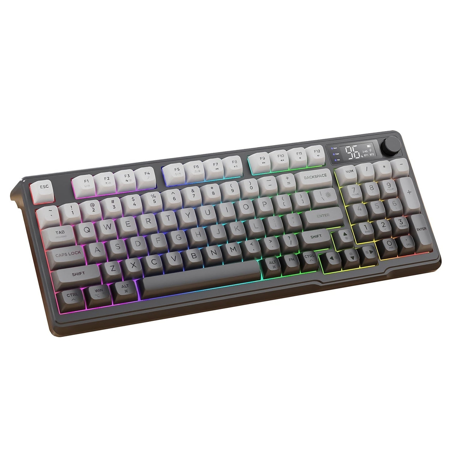 Wireless Bluetooth Dual-mode Keyboard Gradient Belt Display Computer Office