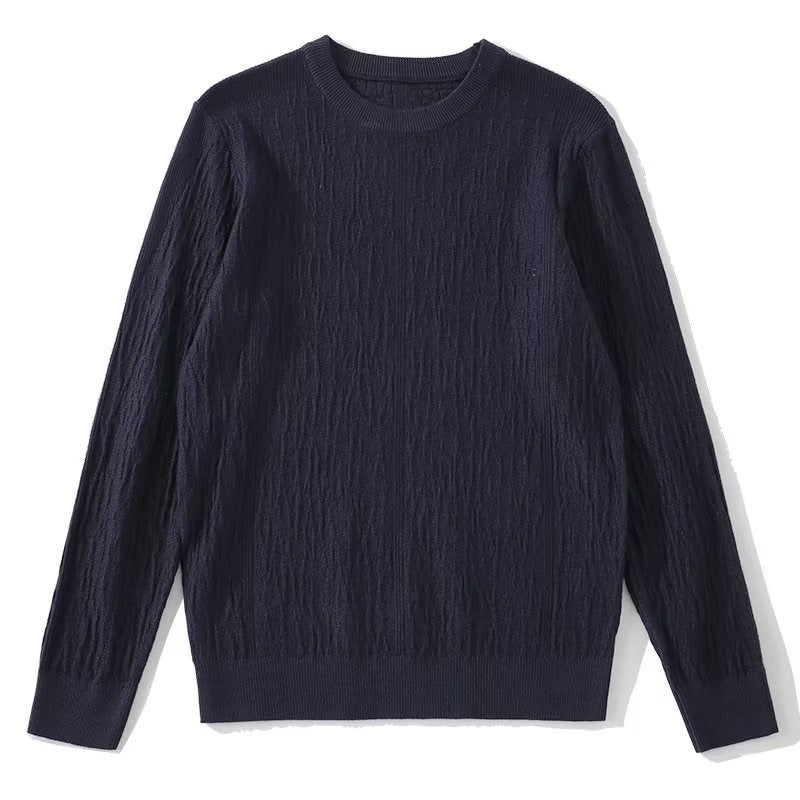 Mens New FallWinter Loose-Fit Crew-Neck Long-Sleeve Knit Sweater