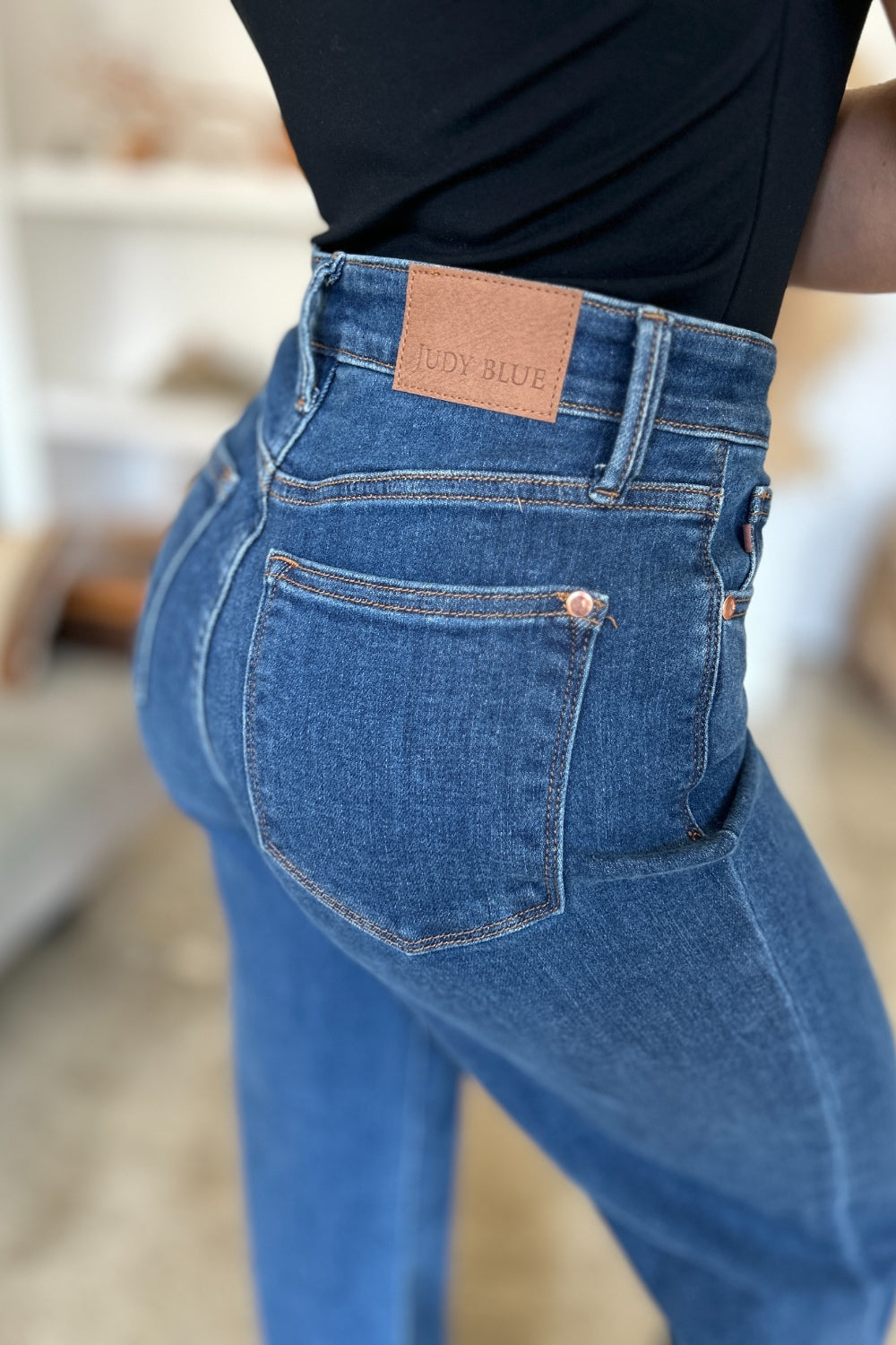 Judy Blue Jeans rectos de tiro alto de talla completa