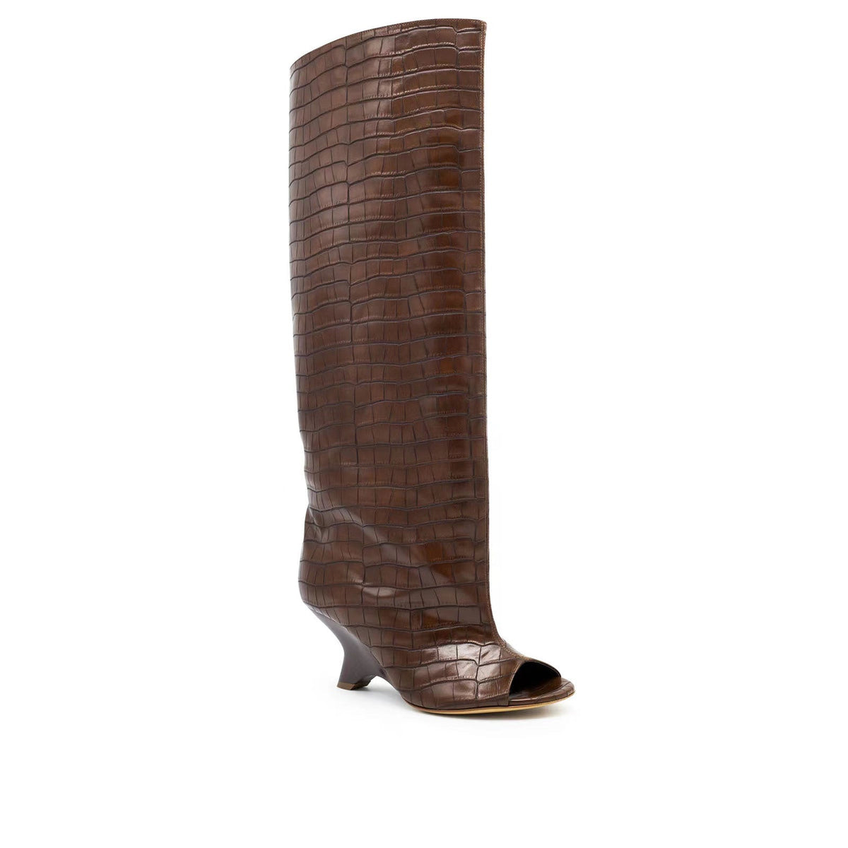 Women's Peep Toe Wedge Suede Boots
