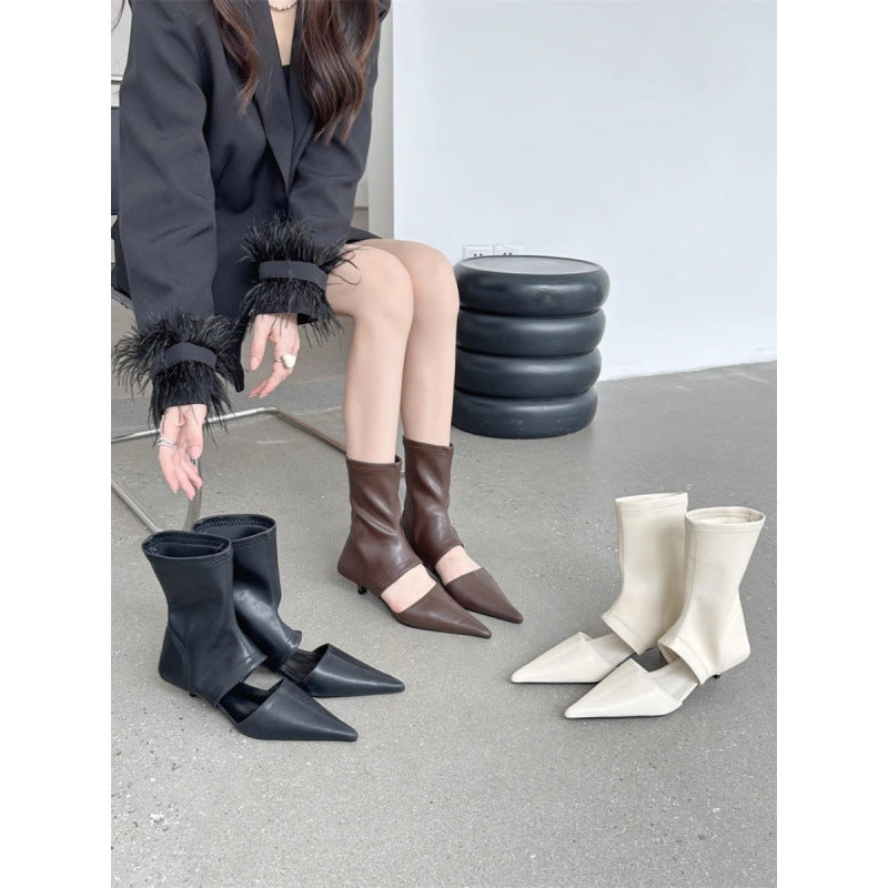 Women's French-style Pointed-toe Stiletto Boots