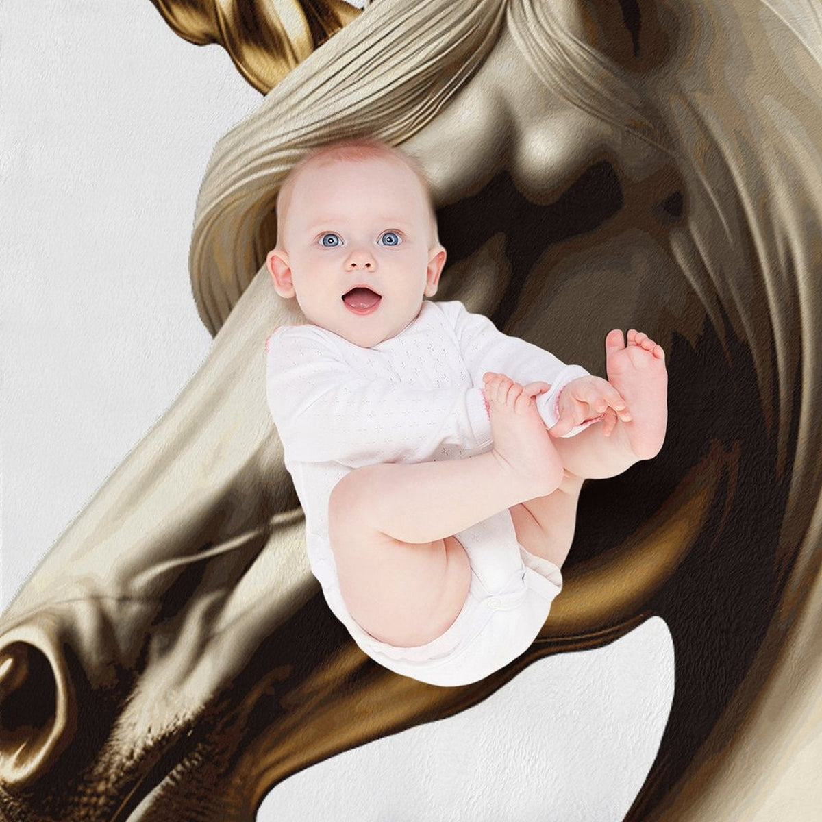 Golden Unicorn Flannel Throw Blanket for Bedroom - 30"×40"
