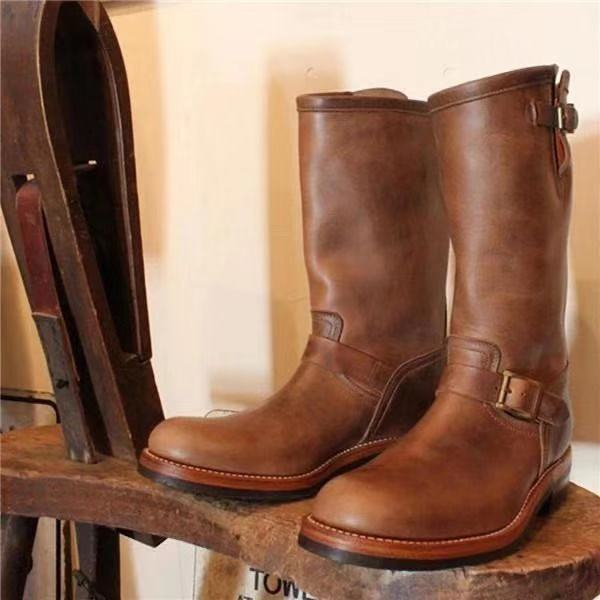 Men's Mid-Tube Wedge Sole Casual Boots