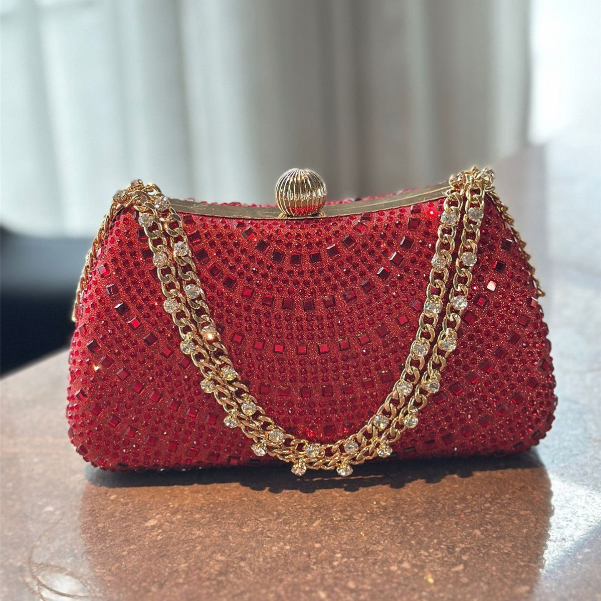 Sparkling Diamond Embellished Evening Handbag