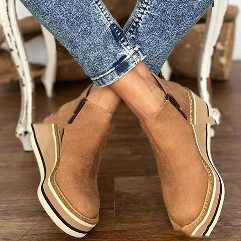 Unisex Flat Side Zipper Wedge
