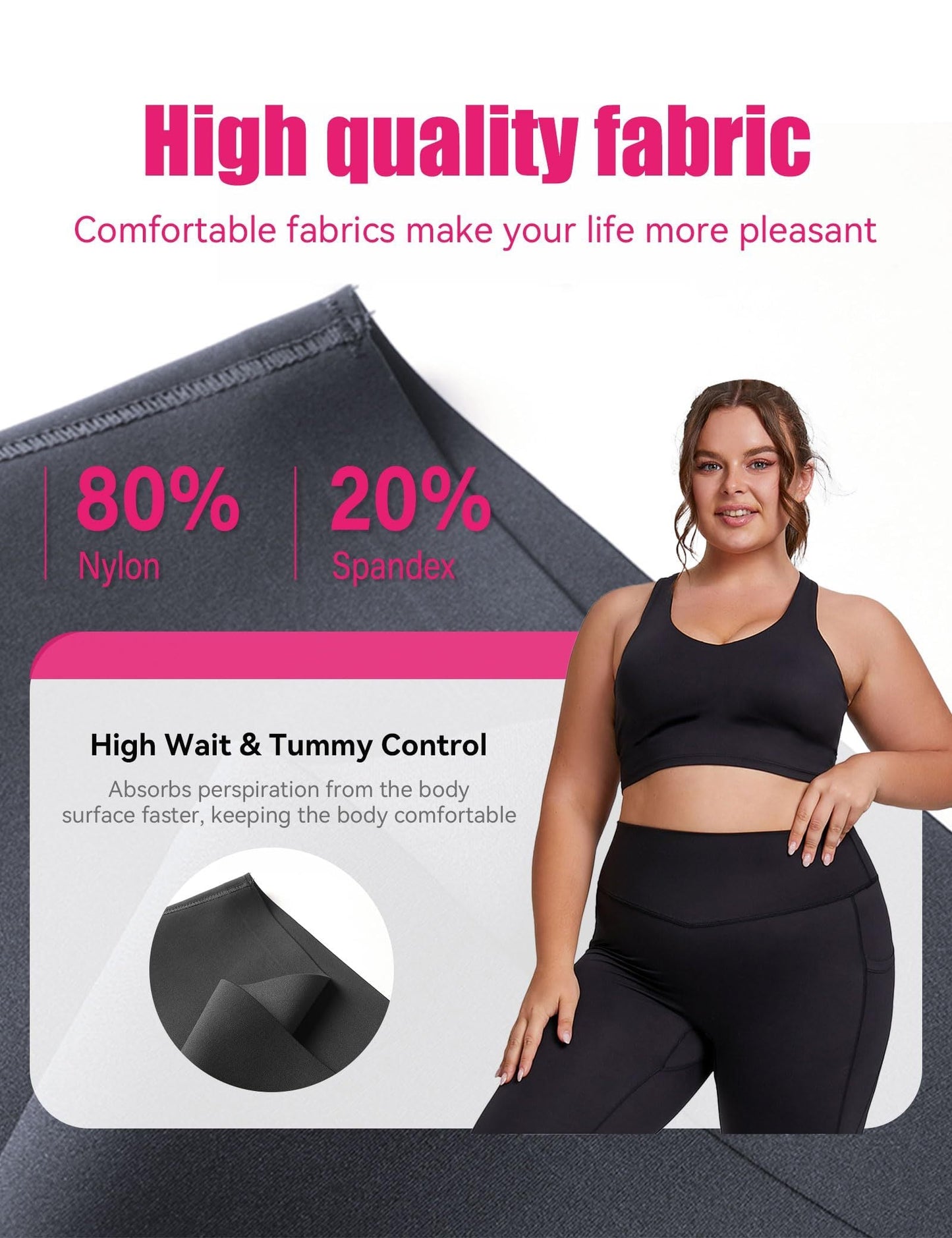 Pantalones Capri de Yoga de Talle Alto con Bolsillos Diagonales