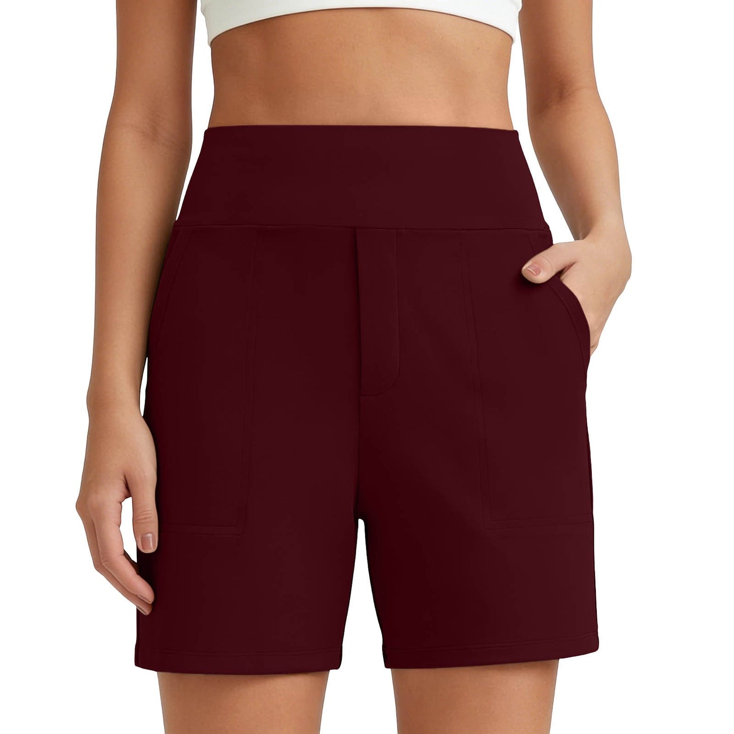 European And American Cross-Border New Style Women's Solid Color Stretchy Comfortable Fitness Pants Yoga Casual Shorts