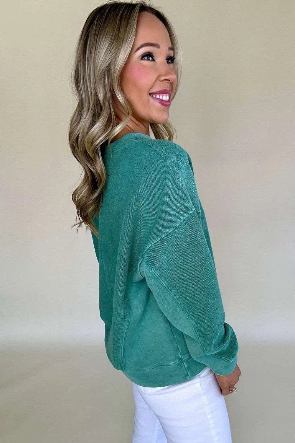 Love Salve Drop Shoulder Sweatshirt — Soft Polyester Cotton Blend