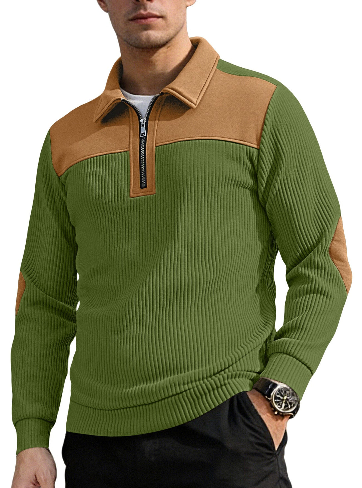 Amazon European And American Cross-Border New Knitwear Lapel Stitching Embroidery Casual Commuting Sports Autumn And Winter Zipper Sweatshirt