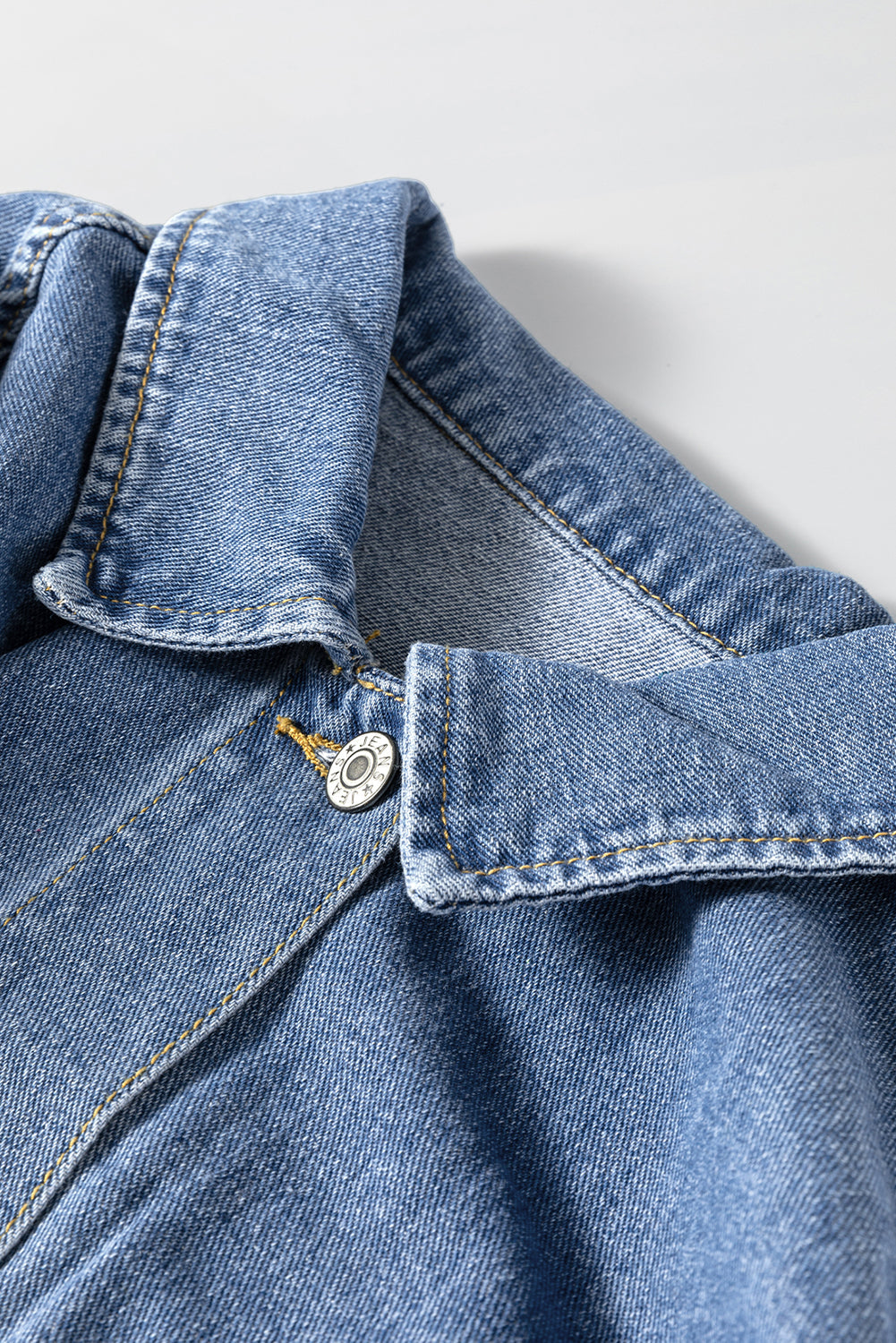 Chaqueta vaquera oversize con bolsillo, lavada a la piedra, a rayas azules