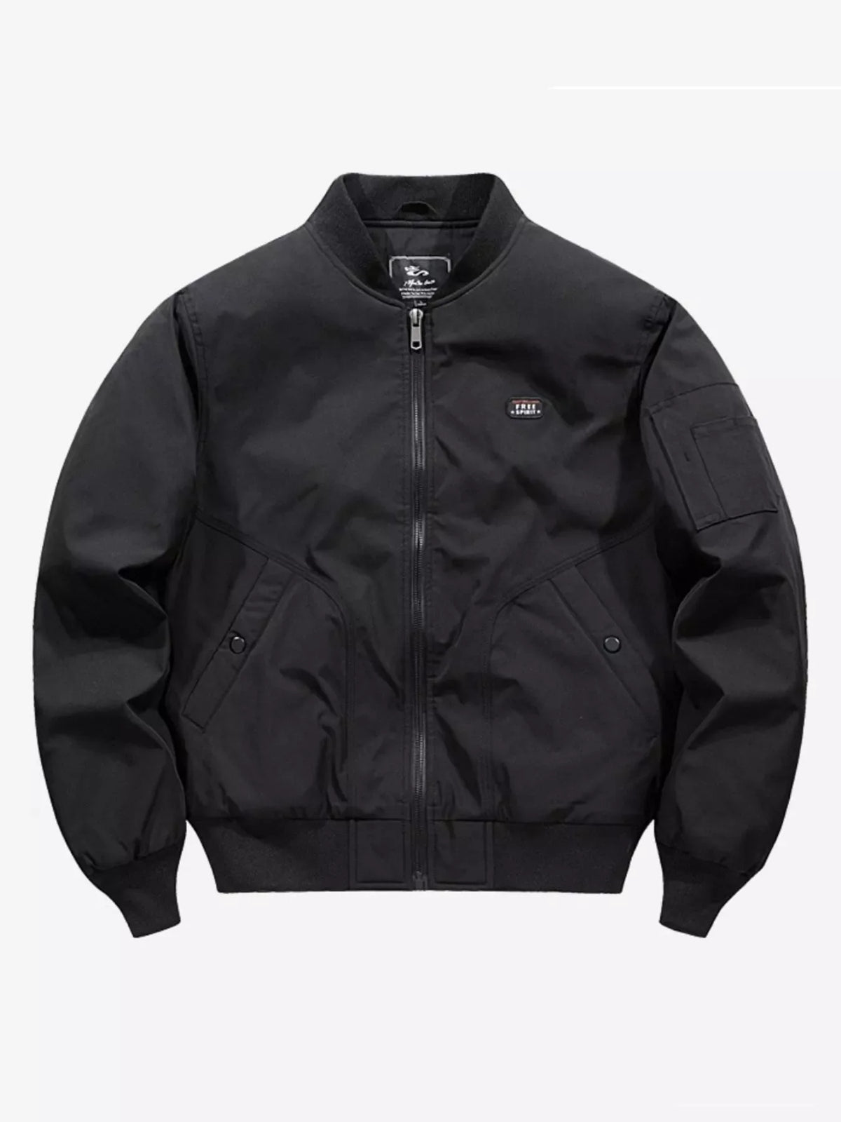 Men's Plus Size Bomber Jacket with Zipper