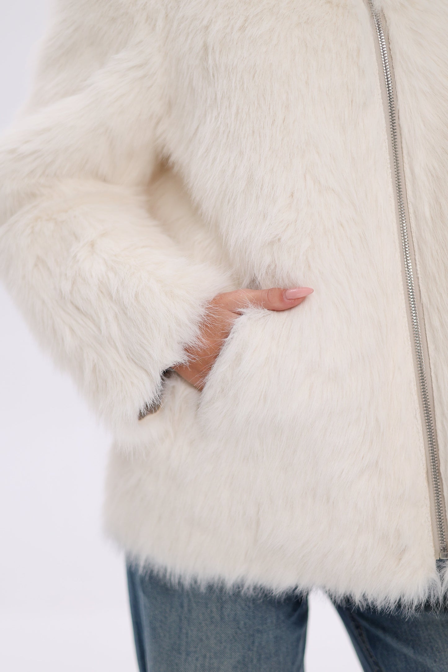 ⇆ Chaqueta Reversible con Capucha de Mezcla de Lana