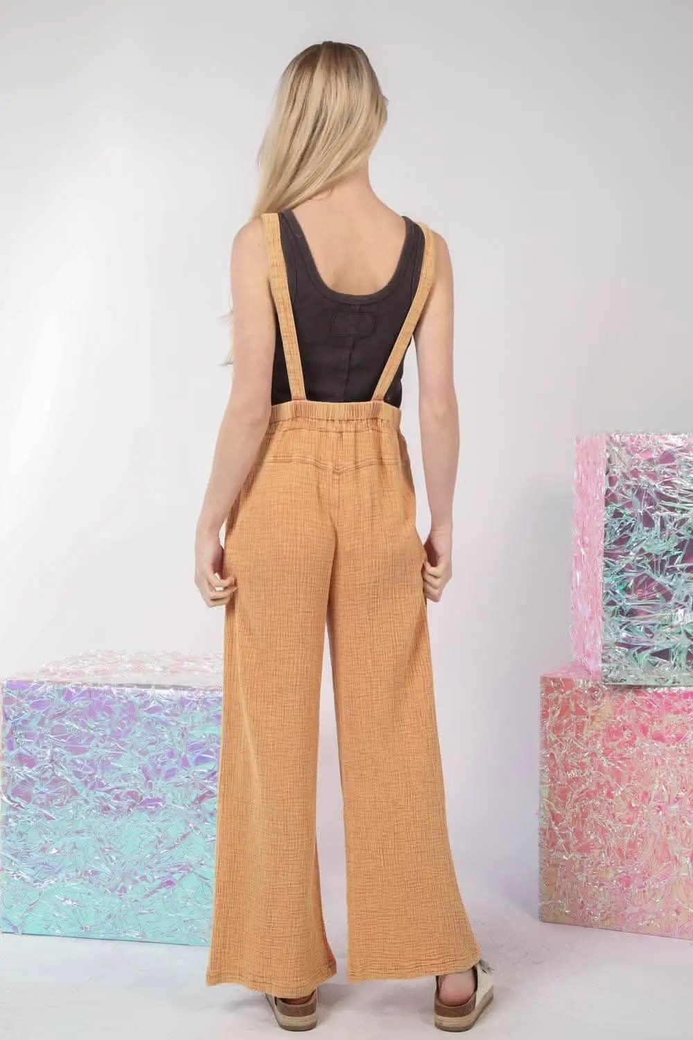 Accessories Trendsi VERY J Texture Washed Wide Leg Overalls