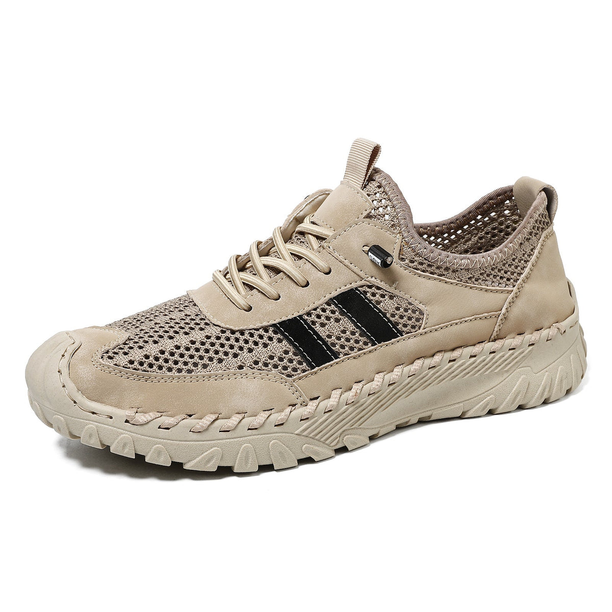 Men's Sewed Cowhide Mesh Flats
