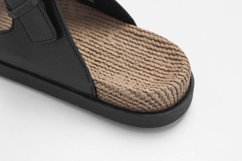 Hemp Rope High Massage Mid-bottom Home Casual Slippers
