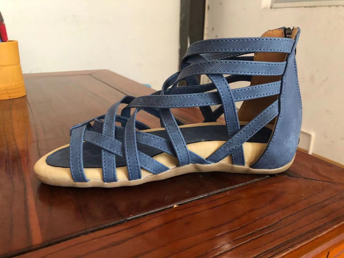 Women's Cross Strap Wedge Sandals
