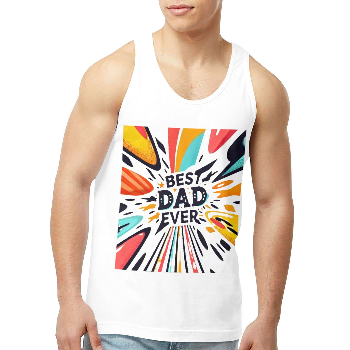 Best Dad Ever Men's Graphic Tank Top (Made in USA)