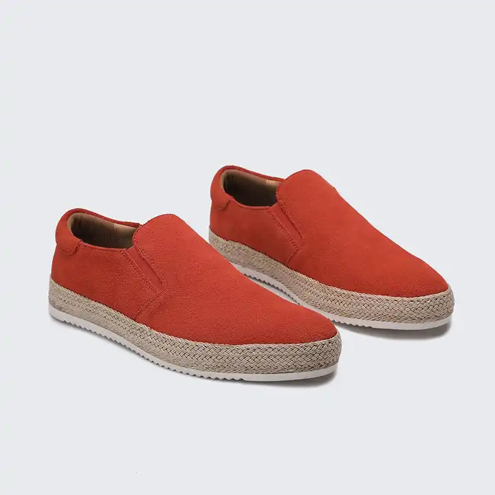 Round-Toe Woven Slip-On Flats