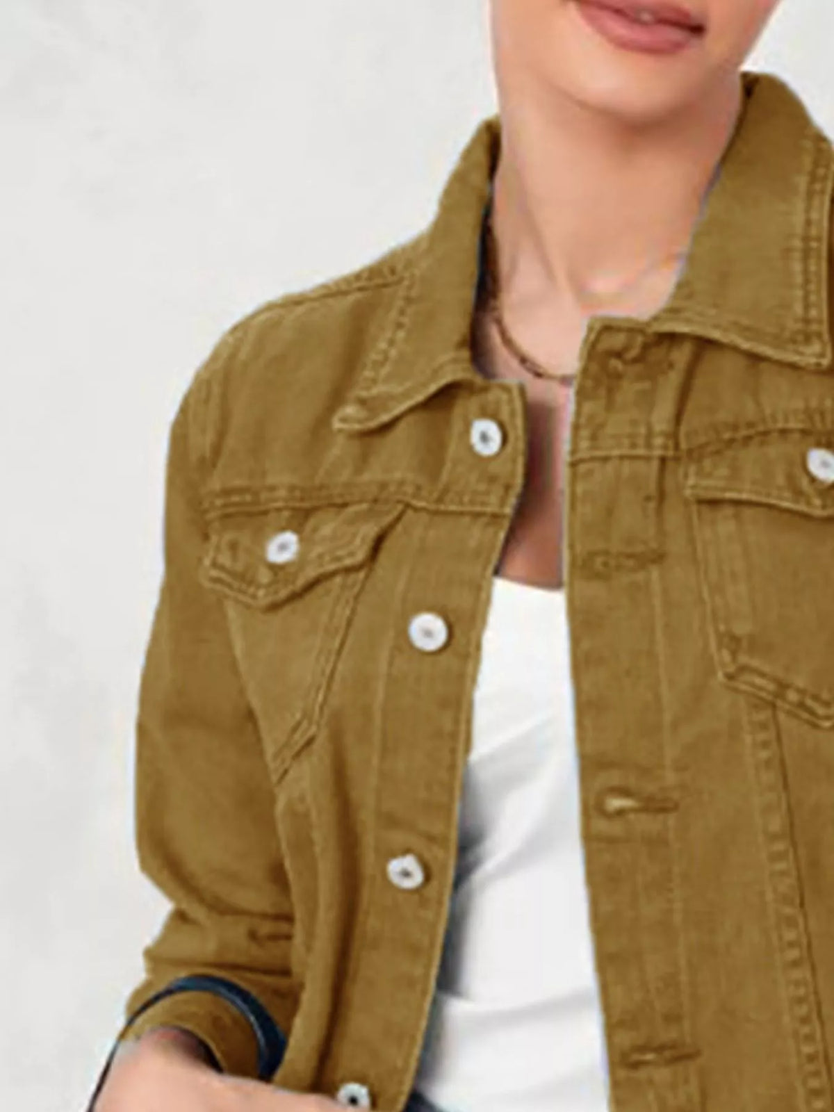 Button Up Long Sleeve Denim Jacket