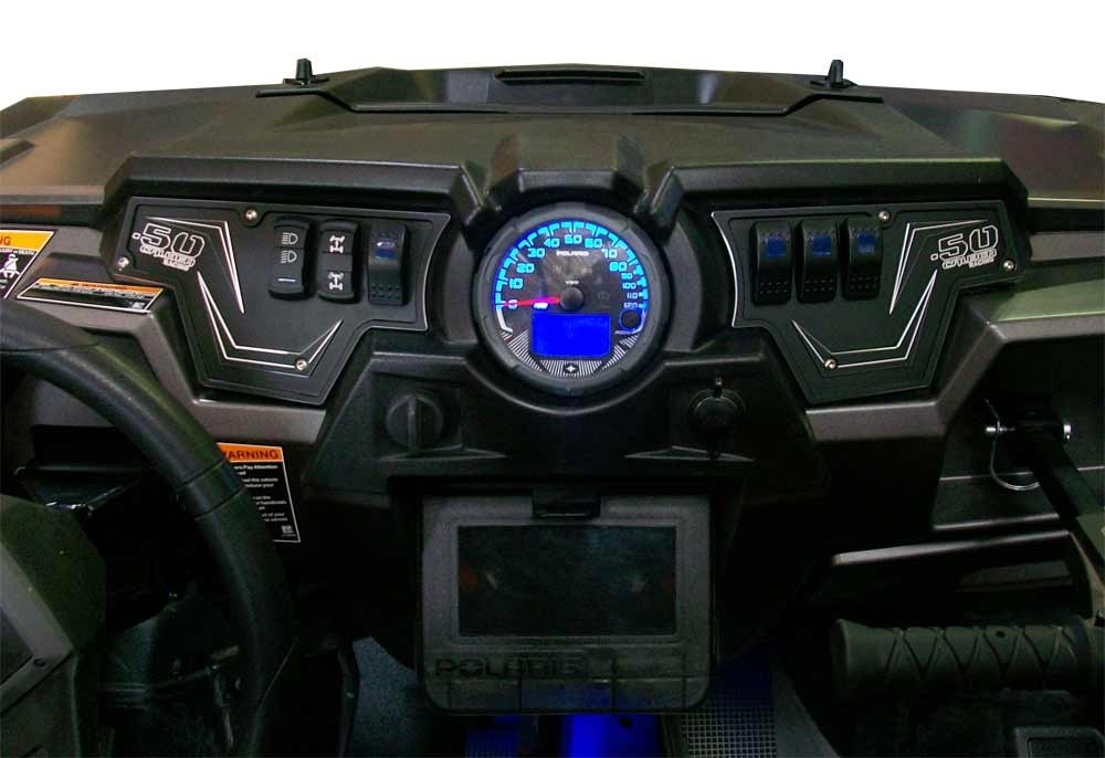 2pc XP1000 6 Switch Dash Panel w/ Switches Black