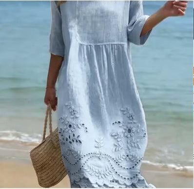 Women's Casual Printed Temperament Long Dress