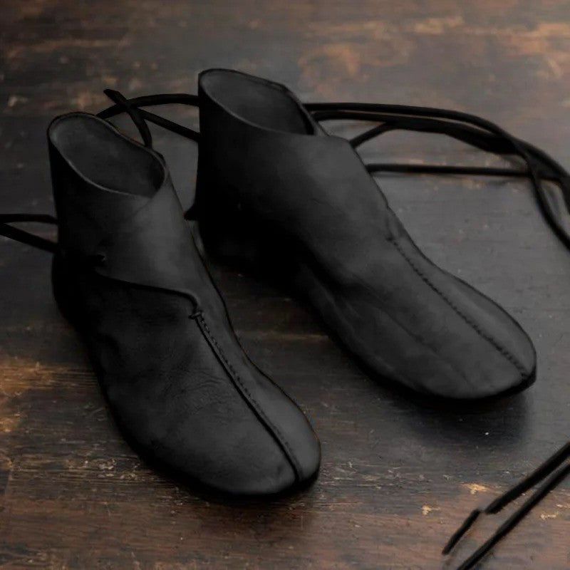Men's Lace-Up Round-Toe Ankle Boots