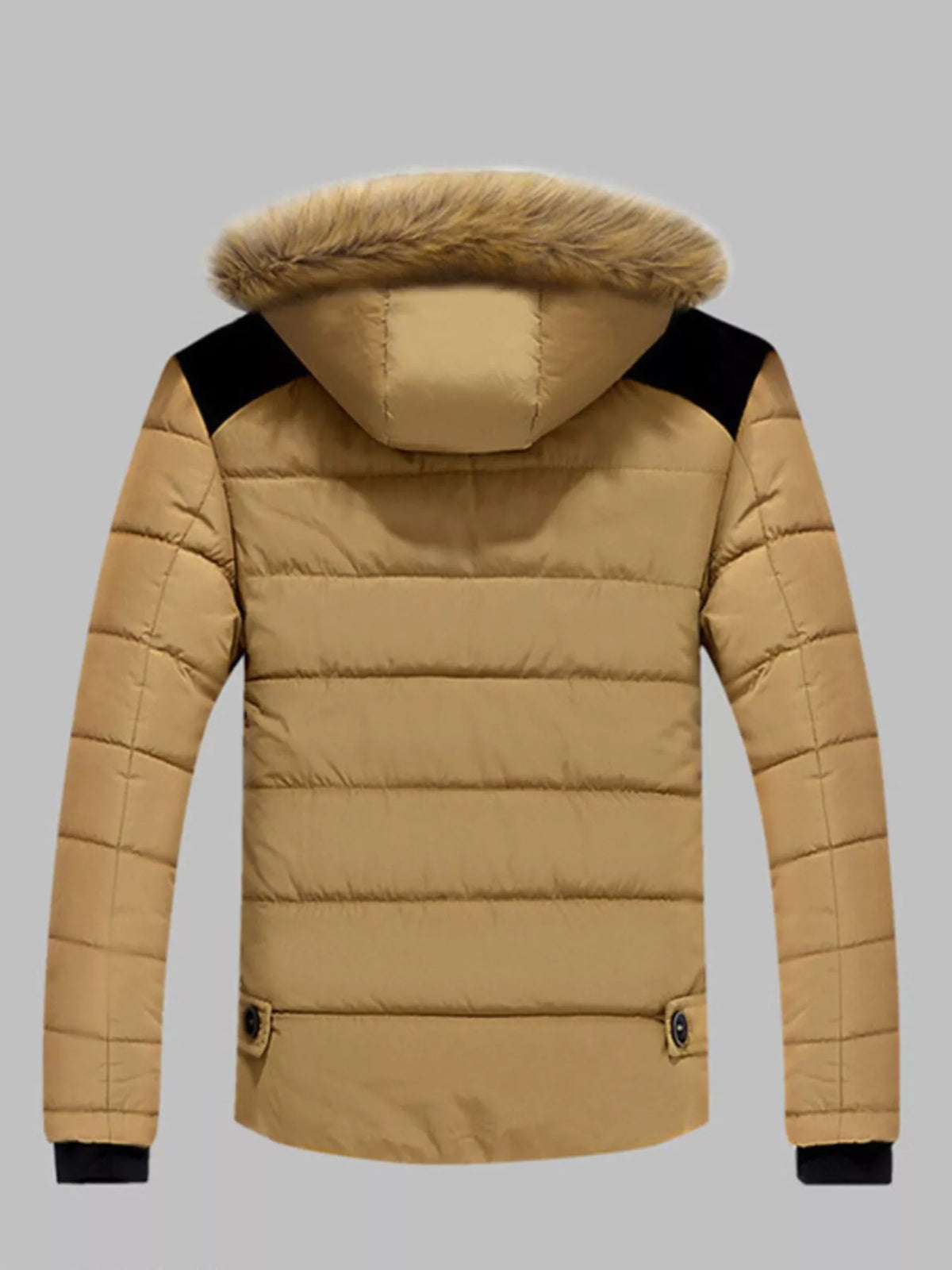 Men's Plus Size Padded Fur Hood Puffer Jacket