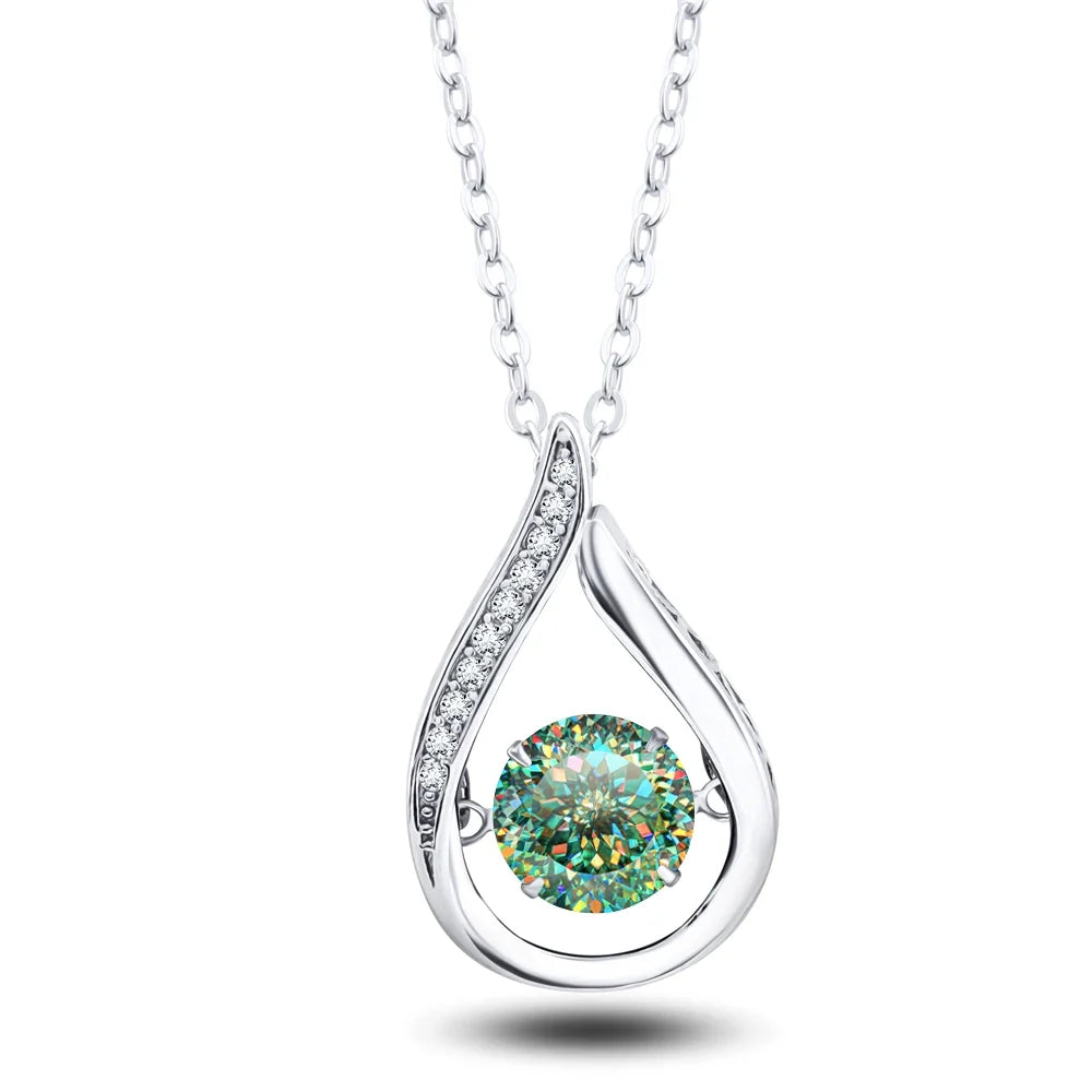 925 Silver Moissanite Jewelry Set Necklace Ring Stud Earrings Solitaire