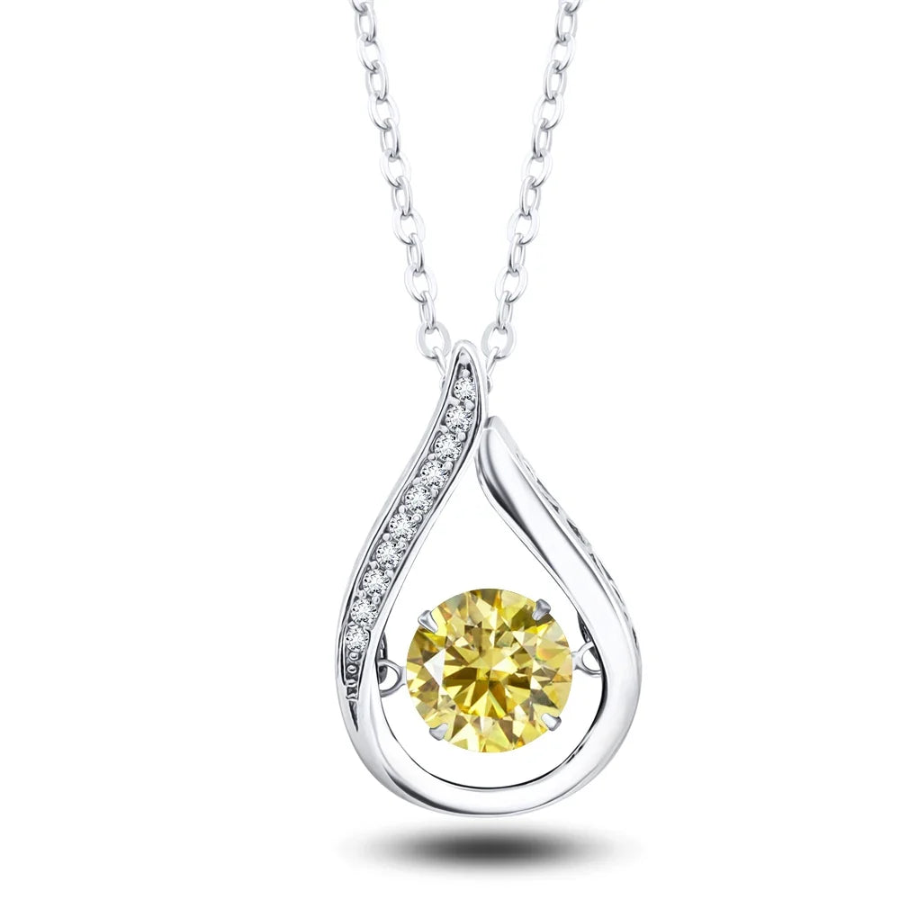925 Silver Moissanite Jewelry Set Necklace Ring Stud Earrings Solitaire