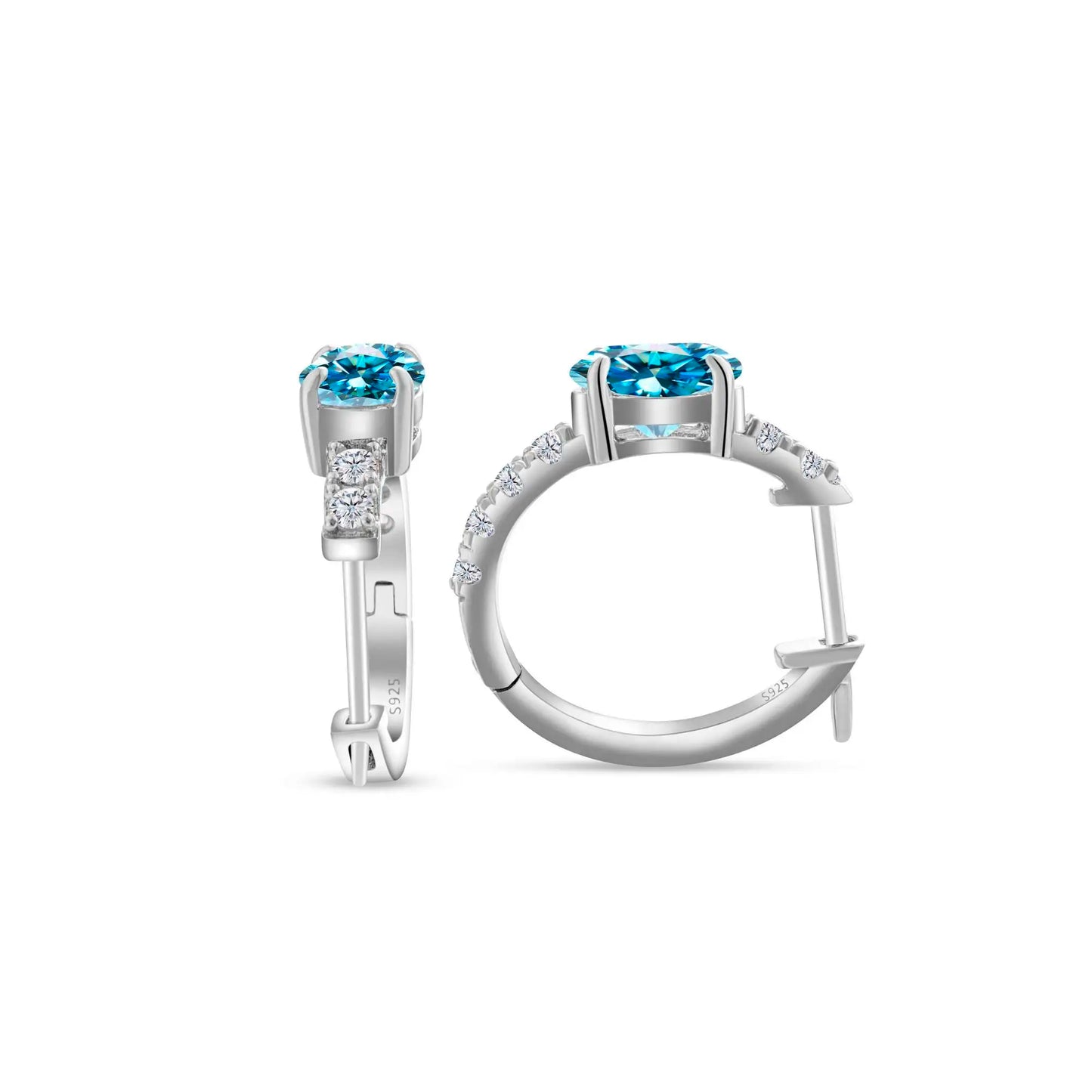 925 Sterling Silver Moissanite 1 Ct Oval Stud Earrings For Women GIA