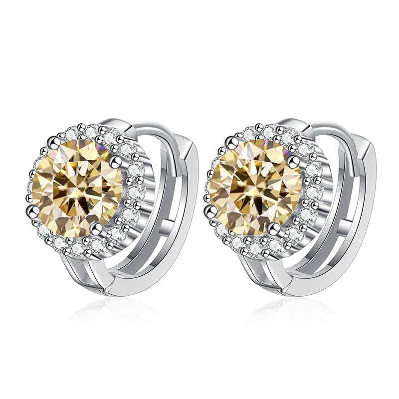 925 Sterling Silver D Color Moissanite Stud Earrings For Women Wedding