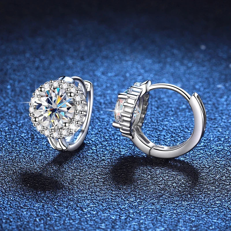 925 Sterling Silver D Color Moissanite Stud Earrings For Women Wedding