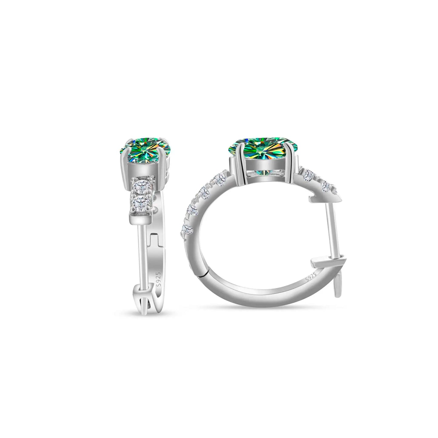 925 Sterling Silver Moissanite 1 Ct Oval Stud Earrings For Women GIA