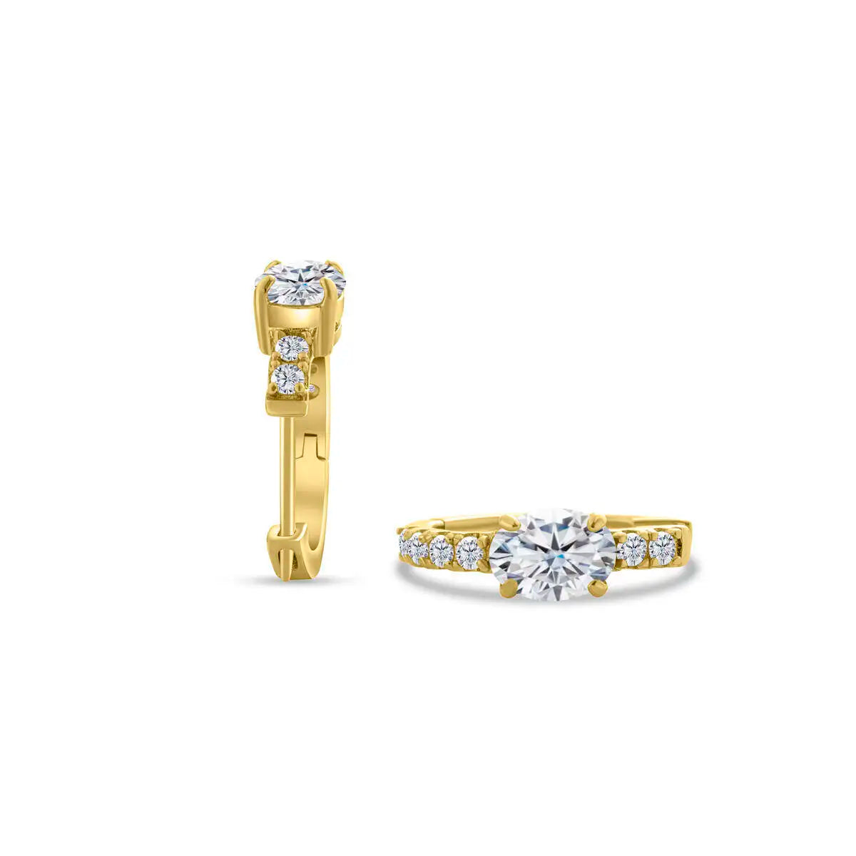 925 Sterling Silver Moissanite 1 Ct Oval Stud Earrings For Women GIA