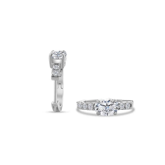 925 Sterling Silver Moissanite 1 Ct Oval Stud Earrings For Women GIA