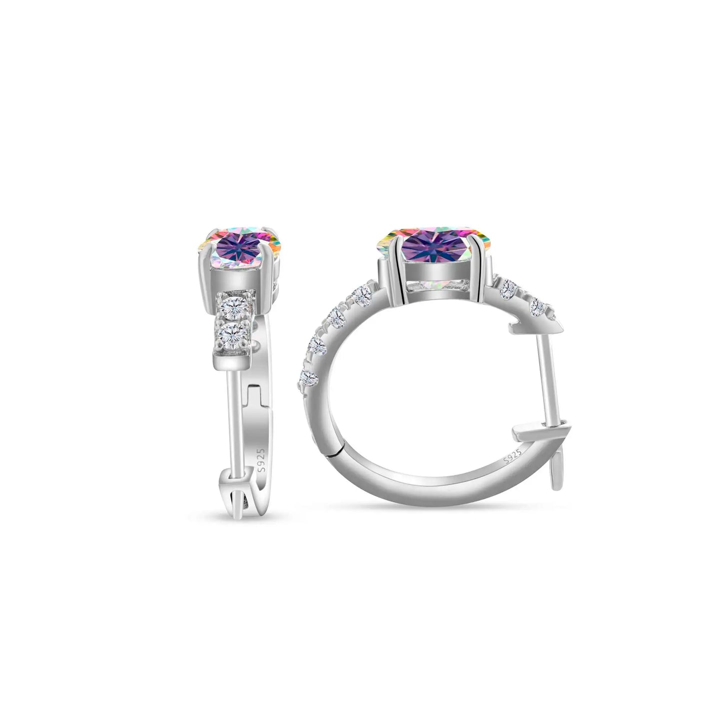 925 Sterling Silver Moissanite 1 Ct Oval Stud Earrings For Women GIA