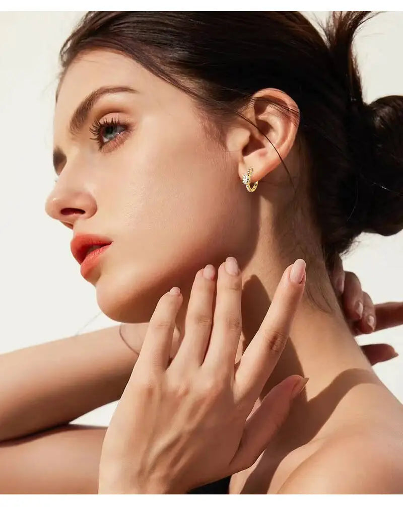 925 Sterling Silver Moissanite 1 Ct Oval Stud Earrings For Women GIA