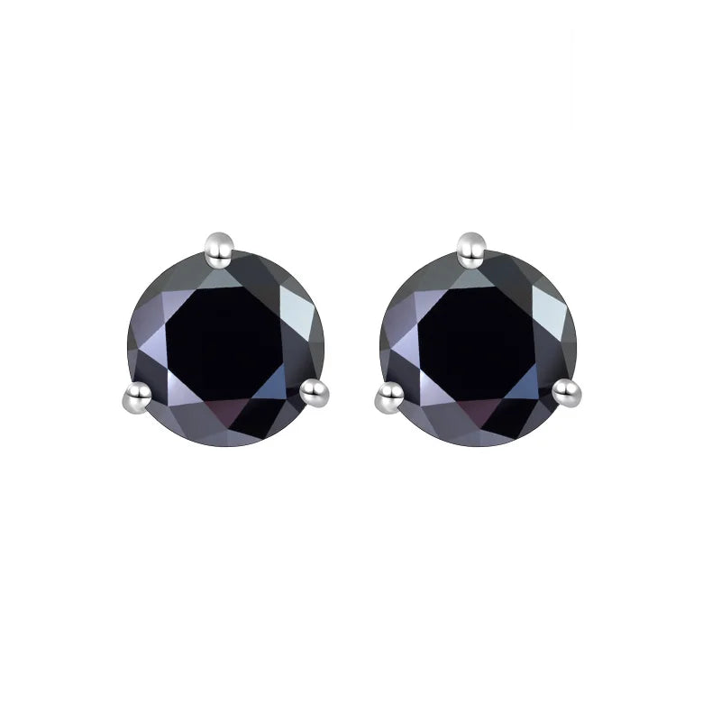925 Sterling Silver Moissanite Stud Earrings 0.5CT 1CT Women Classic