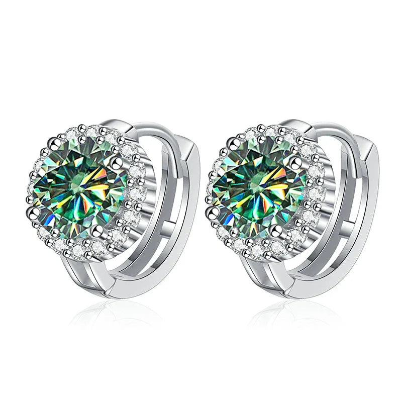925 Sterling Silver D Color Moissanite Stud Earrings For Women Wedding