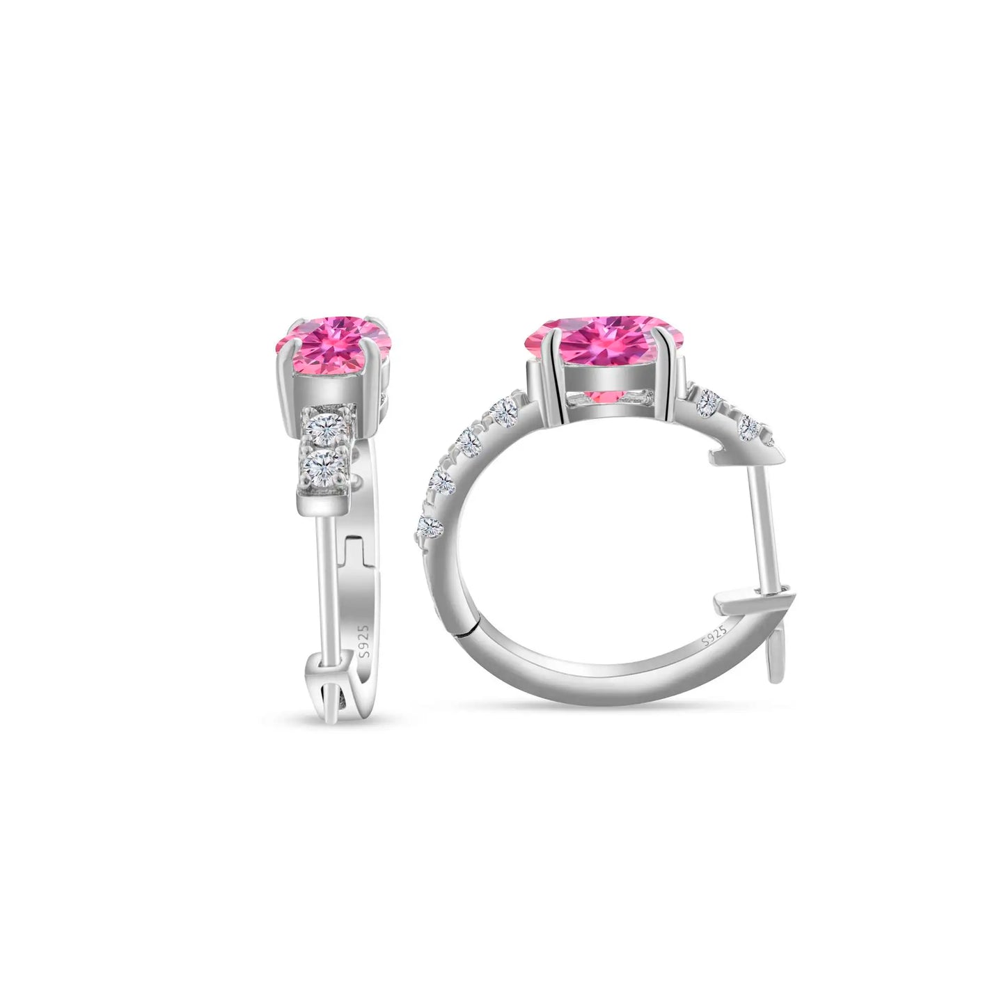 925 Sterling Silver Moissanite 1 Ct Oval Stud Earrings For Women GIA