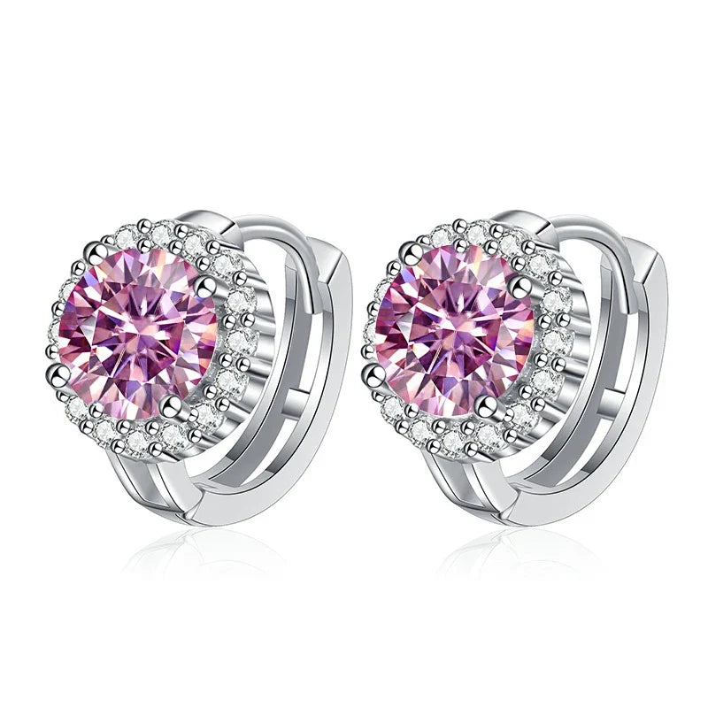 925 Sterling Silver D Color Moissanite Stud Earrings For Women Wedding