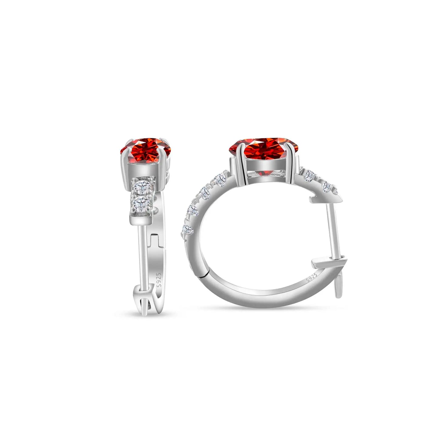 925 Sterling Silver Moissanite 1 Ct Oval Stud Earrings For Women GIA