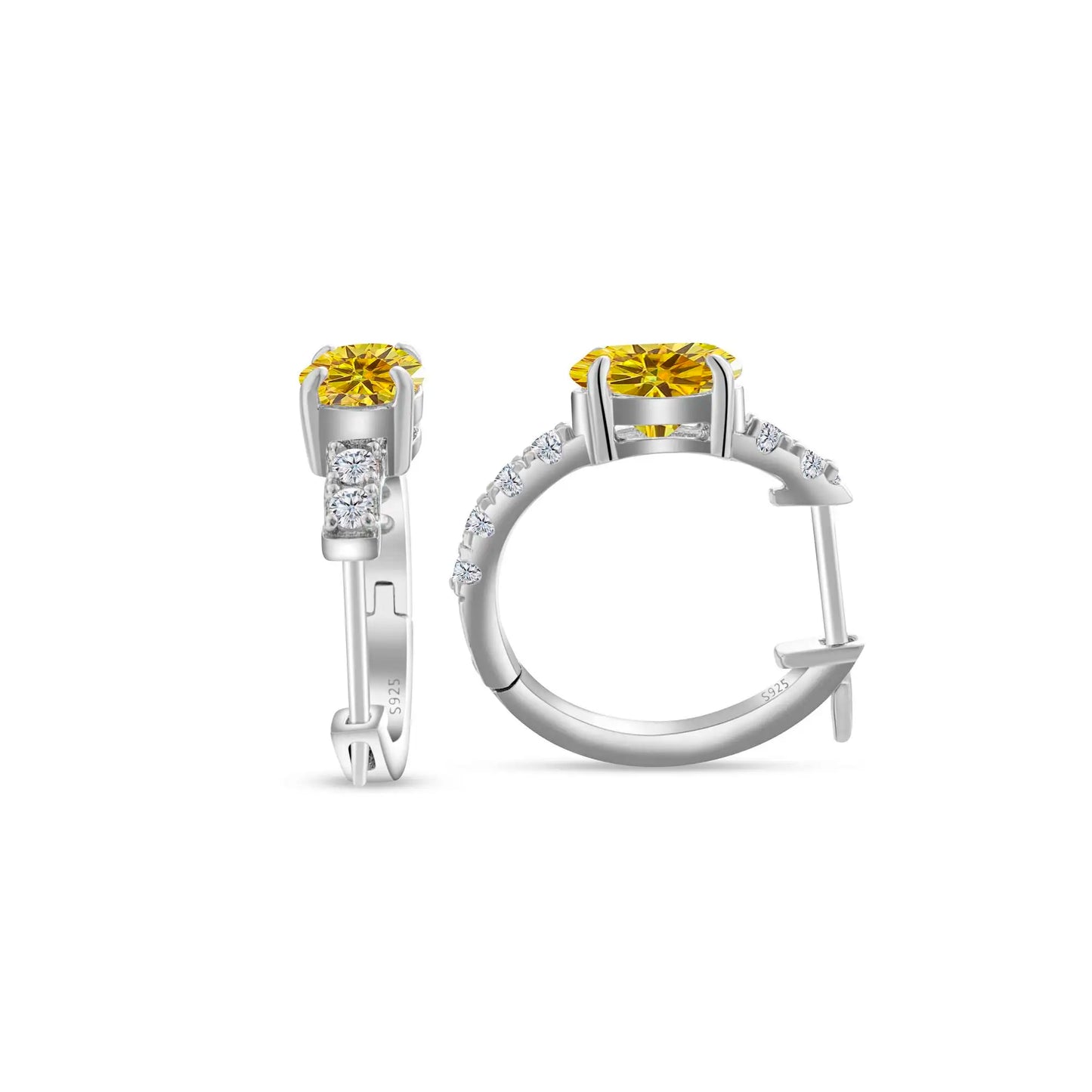 925 Sterling Silver Moissanite 1 Ct Oval Stud Earrings For Women GIA