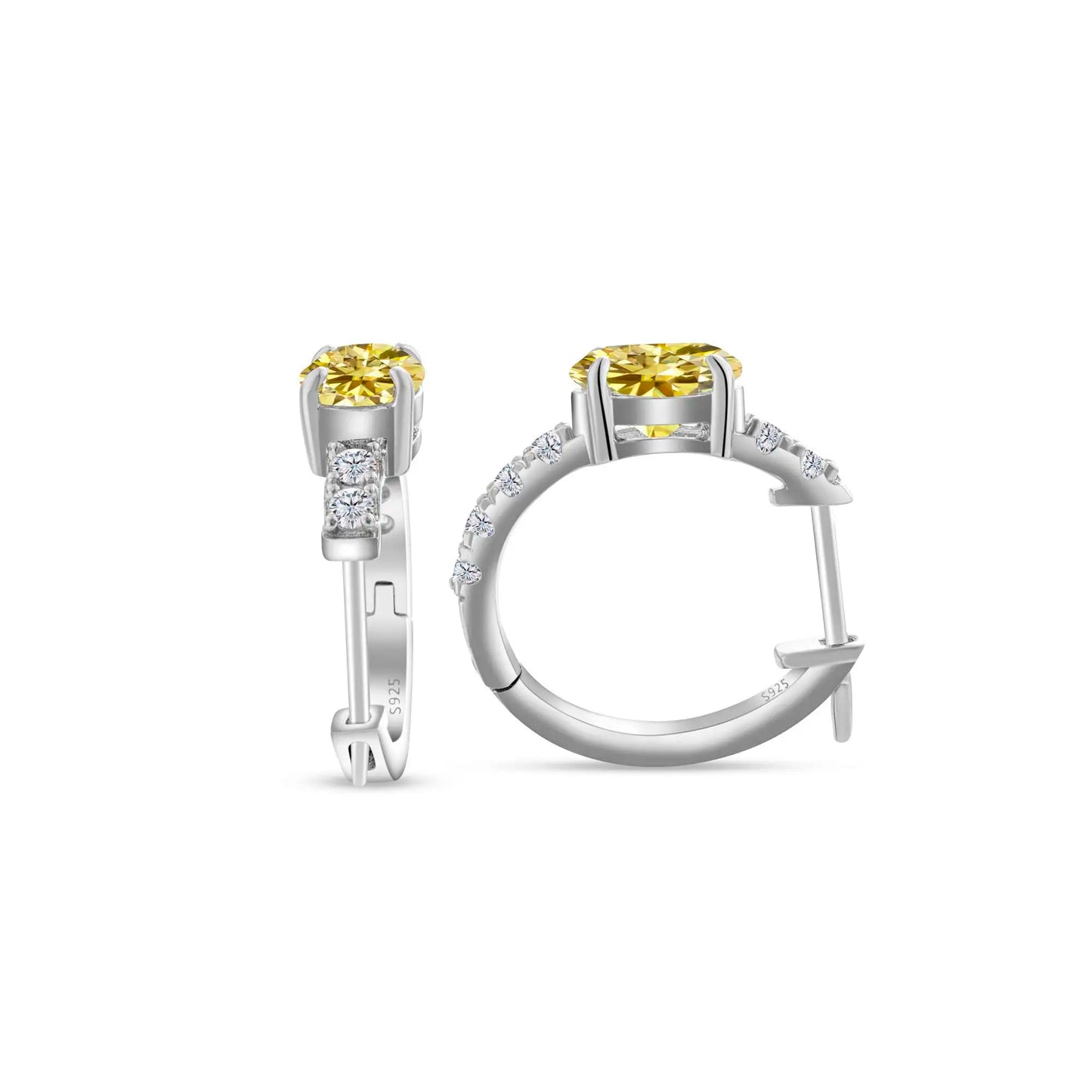 925 Sterling Silver Moissanite 1 Ct Oval Stud Earrings For Women GIA