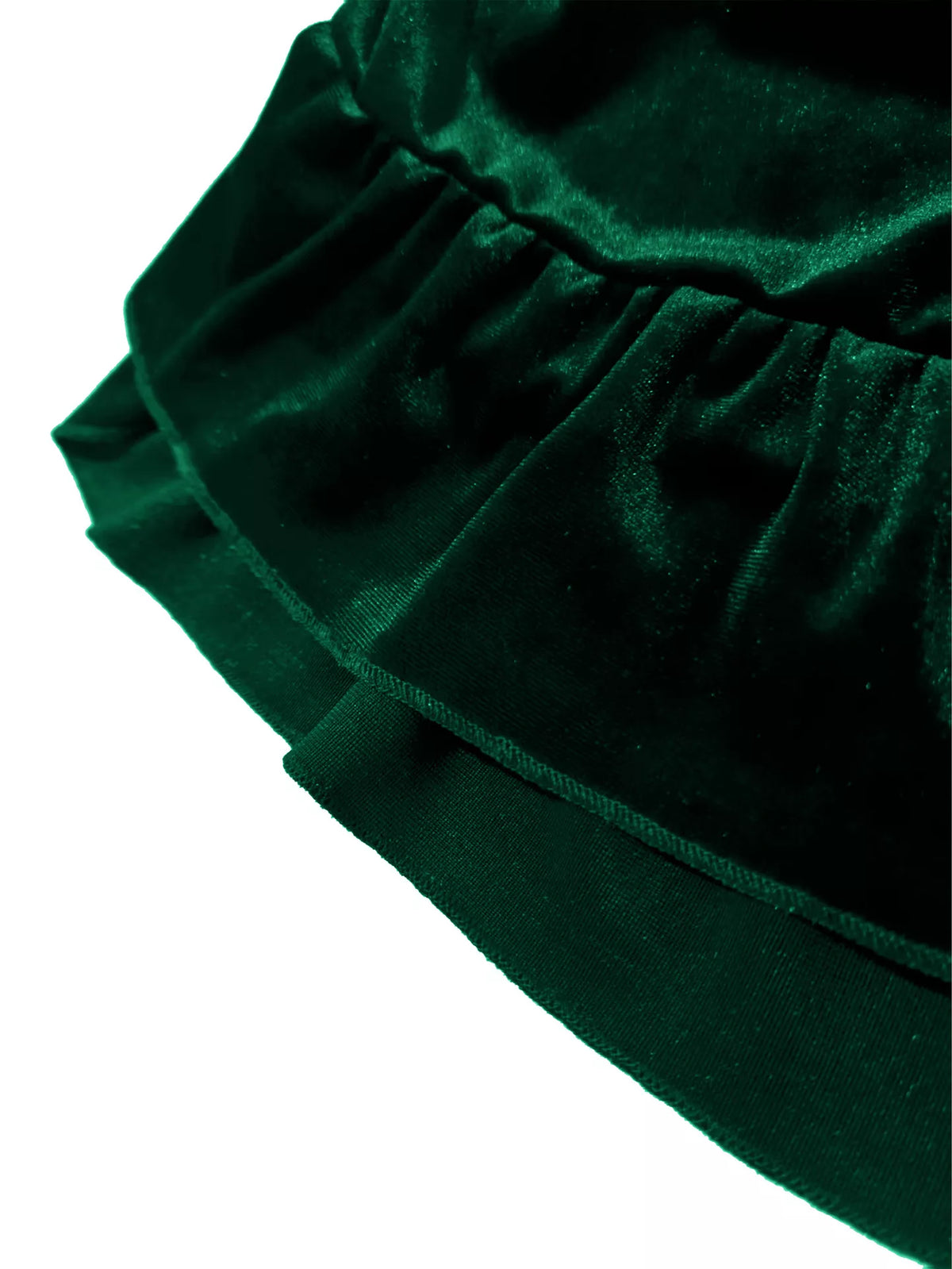 Ruffled Velvet Elastic Waist Skirt